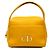 Borsa Dior in pelle gialla con logo CD