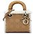 Lady Dior Mini in camoscio Cannage marrone con rifiniture in shearling