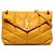 Autre Marque Saint Laurent LouLou Puffer Schultertasche aus gelbem gestepptem Lammleder mit Monogramm Medium