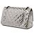 Chanel Silver Quilted Mirror Calfskin and Suede Reissue 2.55 Double Flap 225 - vista 2