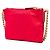 Borsa a tracolla Prada in Tessuto con rifiniture in Saffiano rosso e logo a catena - vista 2