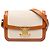 Céline Celine Beige Classique Canvas and Calfskin Triomphe Crossbody