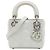 Dior Silver Micro Iridescent Lambskin Cannage Lady Dior