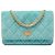 Chanel Blue Quilted Velvet Reissue 2.55 Wallet on Chain