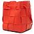 Bottega Veneta Borsa a Secchiello Small Nappa Maxi Intrecciato Cassette Rossa - vista 2