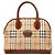 Borsa Dome Satchel Burberry Beige Haymarket Check Coated Canvas