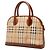 Borsa Dome Satchel Burberry Beige Haymarket Check Coated Canvas - vista 2