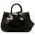 Borsa tote convertibile Prada in velluto burnout nero e tela Canapa con logo