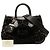 Borsa tote convertibile Prada in velluto burnout nero e tela Canapa con logo - vista 7