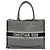 Dior Book Tote Media in tela ricamata pied-de-poule Nero