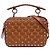 Borsa Camera Valentino Rockstud Spike in nappa marrone con doppia zip