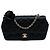 Chanel Black Mini CC Quilted Satin Camellia Flap