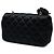 Chanel Black Mini CC Quilted Satin Camellia Flap - vista 2