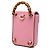 Bamboo Gucci Mini Bolsa de Couro de Bezerro Rosa com Alça de Bambu - vista 4