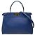 Borsa Satchel Peekaboo Iconic Fendi in pelle di vitello blu Medium