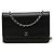 Portafoglio Chanel Black CC Chevron Caviar Wallet On Chain