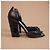 Tacones Chanel de cuero de pitón negro con camelia - vista 10