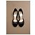 Tacones Chanel de cuero de pitón negro con camelia - vista 2