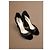 Tacones Chanel de cuero de pitón negro con camelia - vista 3