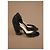 Tacones Chanel de cuero de pitón negro con camelia - vista 4