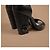 Tacones Chanel de cuero de pitón negro con camelia - vista 7