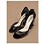 Tacones Chanel de cuero de pitón negro con camelia - vista 8