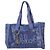 Borsa Tote Chloé Summer Banana in rafia blu navy