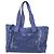 Borsa Tote Chloé Summer Banana in rafia blu navy - vista 3