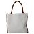 Brunello Cucinelli gestreifter Tote Bag aus grauem Canvas mit Lederbesatz