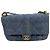 Borsa a patta Chanel in denim con stampa logo