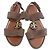 Sandali Tory Burch in camoscio marrone con logo dorato