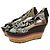Etro Patterned Fabric and Leather Wedge Sandals