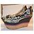 Etro Patterned Fabric and Leather Wedge Sandals - view 2