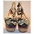 Etro Patterned Fabric and Leather Wedge Sandals - view 3