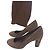 Scarpe con tacco Gucci in camoscio marrone con borchie - vista 2