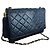 Borsa a tracolla Chanel in pelle trapuntata blu navy