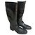 Prada Schwarze Lederstiefel Flach