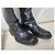 Prada Schwarze Lederstiefel Flach - Ansicht 4