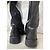 Prada Schwarze Lederstiefel Flach - Ansicht 7