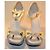 Tod's Sandali con zeppa in pelle e camoscio giallo pallido - vista 3