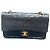 Borsa Chanel Vintage piccola dimensione 23 Double Flap in pelle d'agnello nera