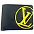 Louis Vuitton Portafoglio in Pelle Nera Logo Giallo