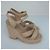 Sandali wedge in pelle beige da donna Chanel - vista 3