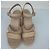 Sandali wedge in pelle beige da donna Chanel - vista 4