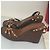 Sandali wedge Rockstud in pelle marrone Valentino Garavani - vista 6