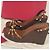 Sandali wedge Rockstud in pelle marrone Valentino Garavani - vista 9