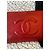 Chanel portafoglio in pelle caviar rossa con zip - vista 2