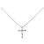 Autre Marque Collana Croce in Oro Bianco Au750 e Diamanti