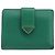 PRADA Compact Wallet Saffiano leather Green Gold Tone - vista 13