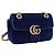 GUCCI GG Marmont Chain Shoulder Bag Velor Blue Gold 446744